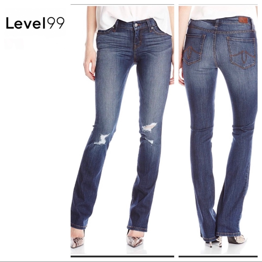 Level 99 Sasha distressed slim bootcut